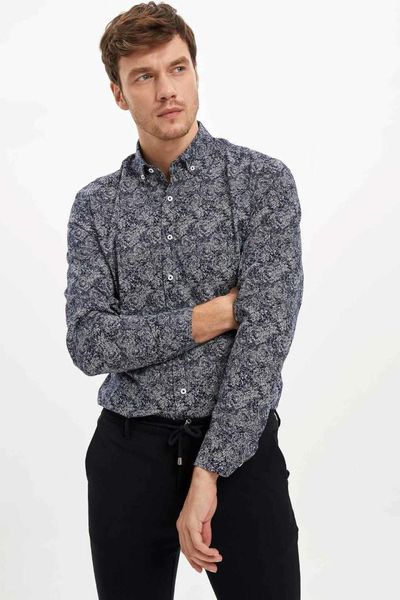 

defacto man long sleeve shirt-m1477az19au, White;black