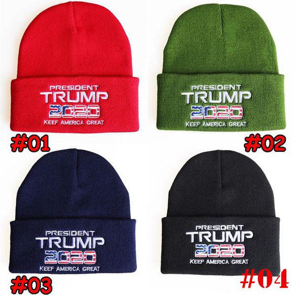 

trump 2020 president election flexible knitted hats keep america great again embroidery winter warm ski crochet hats outdoor knitting beanie