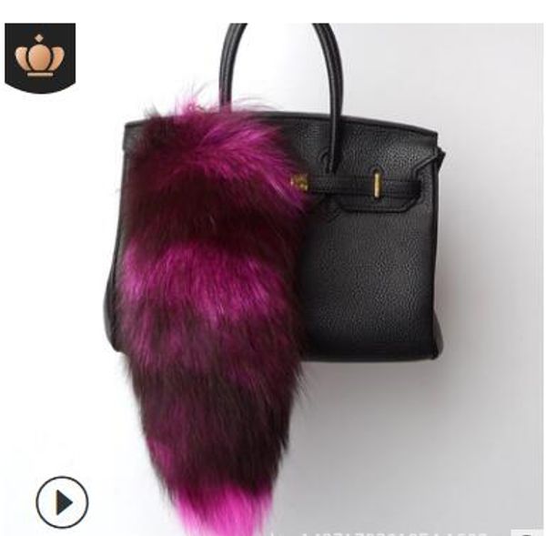 

новая лиса хвост волосы кулон брелок кулон натуральный мех меховые аксессуары сумка кулон сценические реквизит, Black