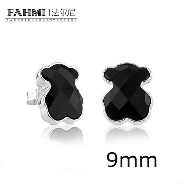 

FAHMI 100% 925 Sterling Silver Elegant Free Black Agate Earrings Sweet Temperament Earrings 715433500 Original Women's