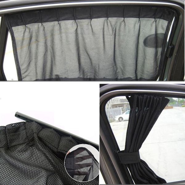 

universal black mesh interlock vip car window curtain sunshade visor uv block mar12