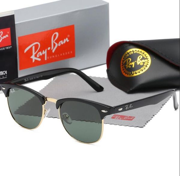 

2020 new sunglasses vintage pilot brand sun glasses band uv400 bans men women ben sunglasses with box and case r016, White;black