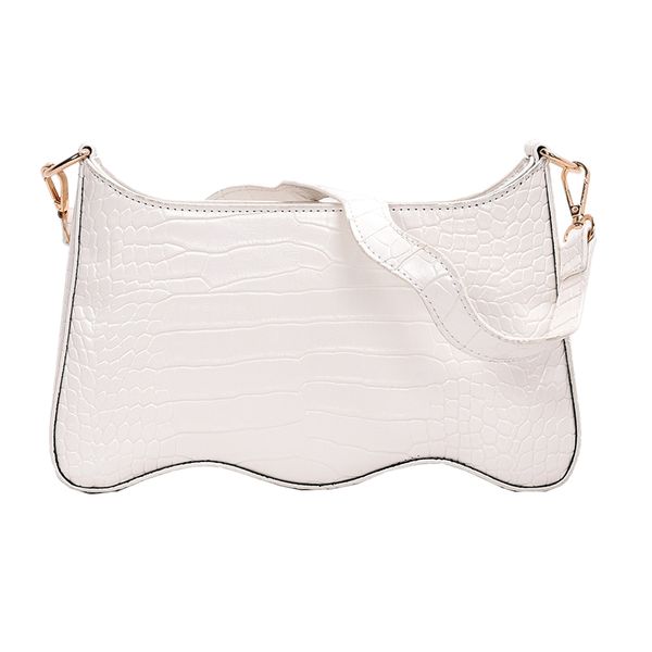 

bags for women retro small shoulder bag stone pattern handbag and purse solid color leather totes bag white