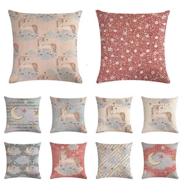 

unicorn sofa decorative cushion covers cartoon moon cushion chair home decor pillow case pillowcase 45*45 pillow cover zy976
