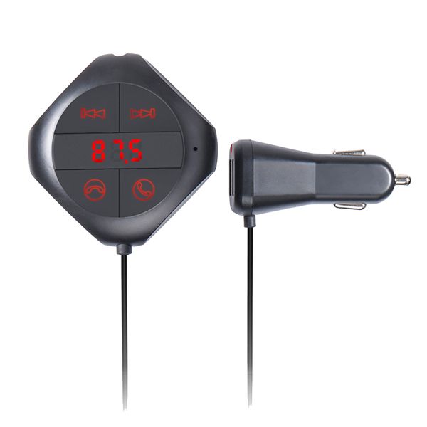 

car mp3 music player fm transmitter modulator aux out bluetooth handsphone dual usb charger tf card reader