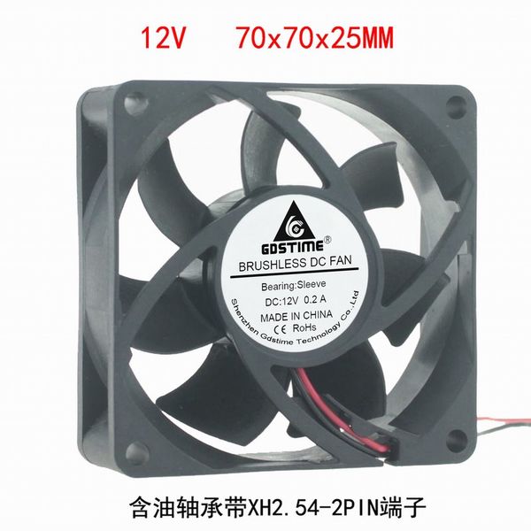 

dc 12v 24v 2pin 7025 7cm 70mm 70*25 sleeve bearing brushless cooling fan