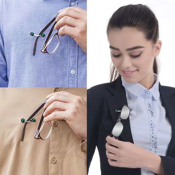 

2 pcs magnetic glasses sunglasses spectacles clip earphone key lens holder pin ql sale, Black
