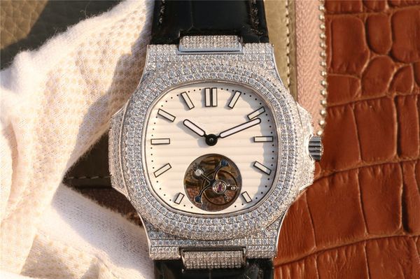 

the multi-function diamond watches designer watch the tourbillon luxury men's watch montre de luxe stainless steel watch, Slivery;brown