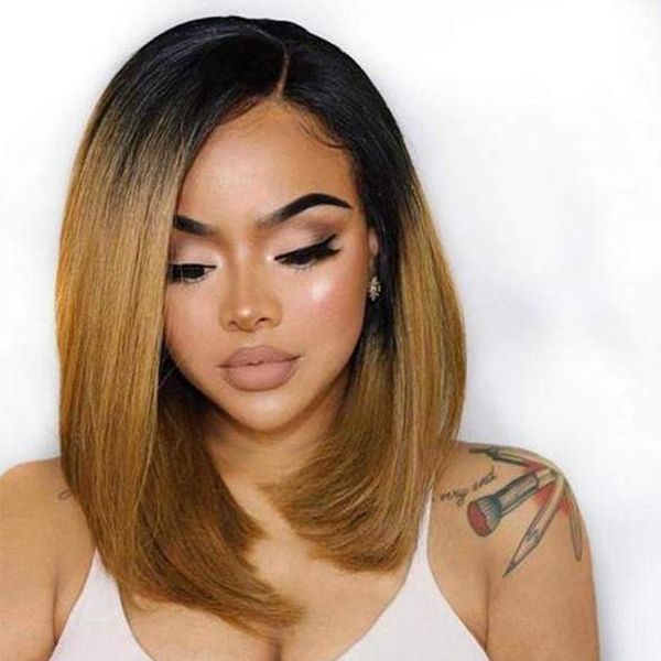 

1b30# pixie cut lace wig blunt cut 4x4 bob lace closure wigs short human hair wigs straight front colorful dolago, Black;brown