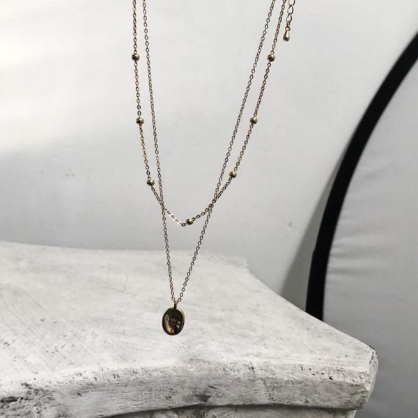 

real 925 sterling silver elegant double layer geometric pendant necklace fine jewelry for women wedding party bijoux