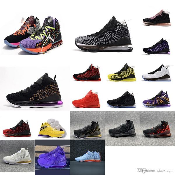 

mens what the lebron 17 basketball shoes mvp championship in arena oreo black purple gold lebrons james xvii sneakers boots with box