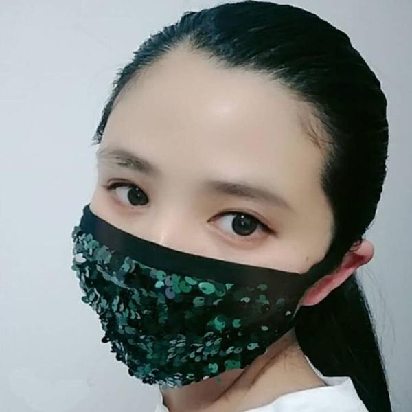 

summer fashion bling bling sequins protective mask pm2.5 dustproof mouth cover washable reuse face mask elastic earloop mouth mask