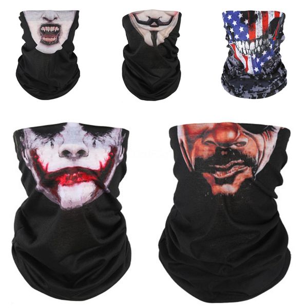 

magic turban outdoor riding sunscreen uv protection cold ice silk turban solid color camouflage skull scarf suitable for everybody#314, Blue;black