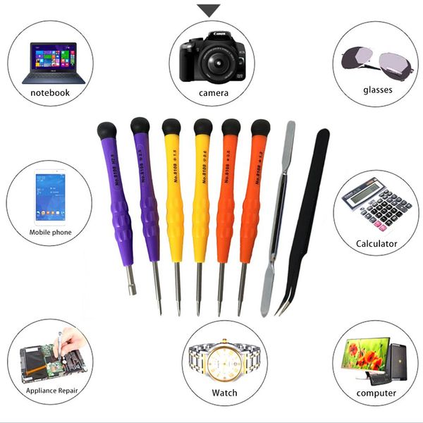 

8pcs vanadium steel screwdriver set mobile phone disassembly tools kit small appliances repair maintenance pentagram screwdriver