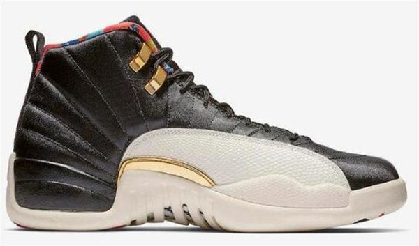 

box with 12 12s ovo white gym red dark grey basketball shoes men women taxi blue suede flu game cny sneakers size 40-47