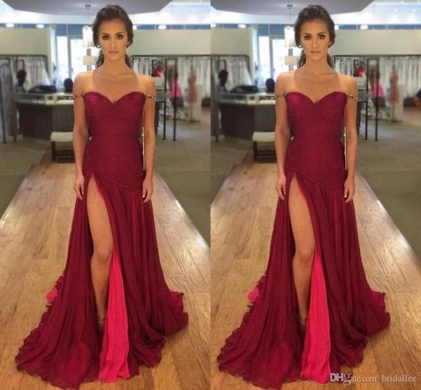 

chiffon long prom dresses high side split pleats sweetheart floor length formal evening gowns prom dresses ogstuff vestidos, Black