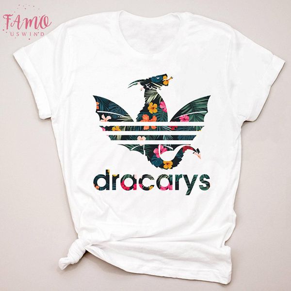 

dragon t shirt mother of dragon flower t shirt mom shirts for women harajuku game of thrones graphic teas, White