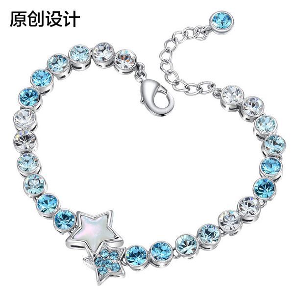 

wedding party silver s925 beaded pearl gift woman lady diamond jewelry bracelet for bride acting initiation graduation cde-271, Golden;silver