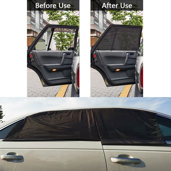 

car window shade front/rear side window sun shade cover full windows universal car mesh mosquito net curtains 2 pack