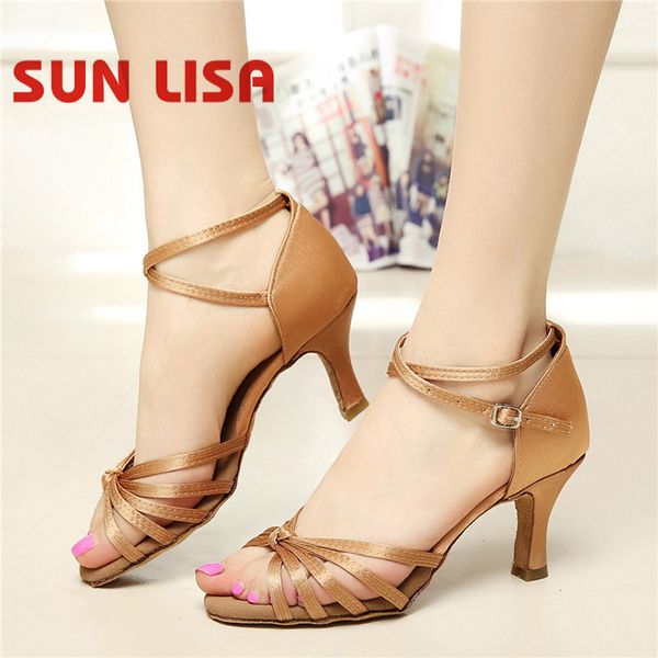 

sun lisa women's lady's girl's dancing shoes with high heels salsa tango ballroom latin dance shoes