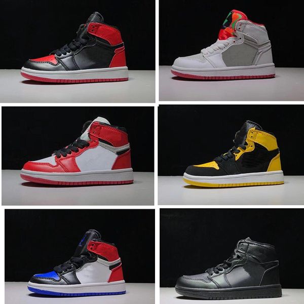 

infant high og 1s kids basketball shoes reverse new love small little big children 1 boys girls sneakers youth toddler athletic trainers, Black