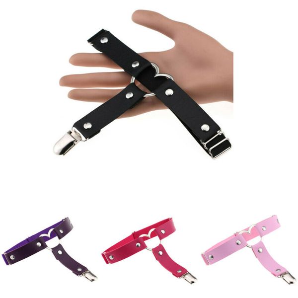 

women pu leather punk body harness garter belt ring strap waist leg suspender, Black;white