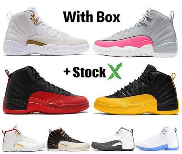 

2020 with box mens and womens basketball shoes sneakers 12s xii flu game royal taxi french blue for men sports shoes high cut
