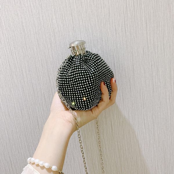 

new fashion chain messenger bag studded hip flask coin purse hand bags