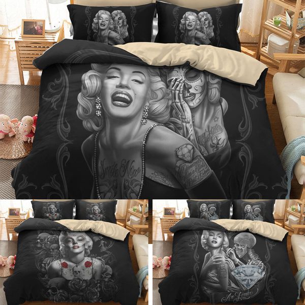 Duvet Covers Bedding Sets Bedding 3d Stripes Marilyn Monroe