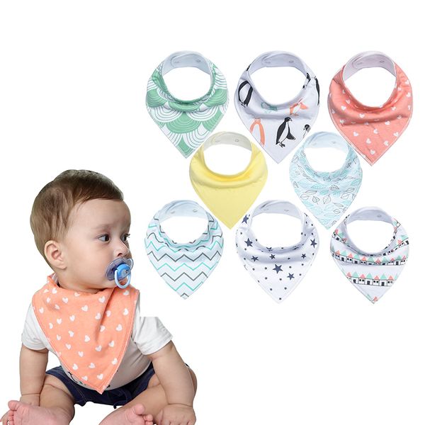 

amazon selling cute triangular saliva towel baby burp cloths bandana baby bibs 100% organic cotton baby bandana drool bibs