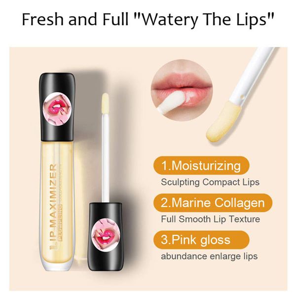 

makeup lip plumper collagen gloss lip care serum repairing mask reduce fine lines increase elasticity moisturizing lips plumping kiss beauty, Red;pink