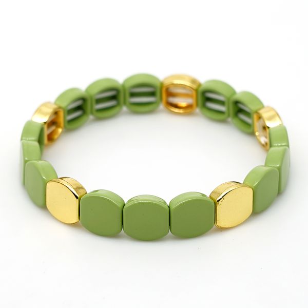 

shinus bracelet for women enamel tile bracelets pulsera mujer 2019 stackable summer fashion green jewelry alloy bangles stacking, Black