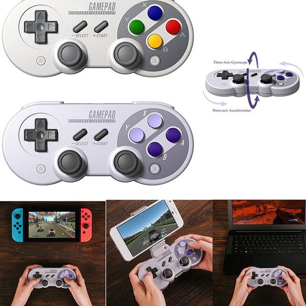 

eastvita 8bitdo sf30pro/sn30 pro 2.4g usb wireless bluetooth gamepad for n es switch/windows/macos/android rumble vibration