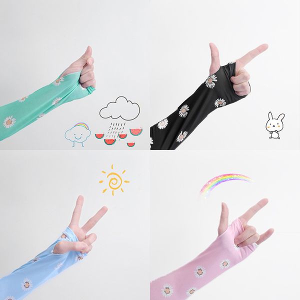 

1pair new style ice silk sports arm compression sleeve basketball cycling arm running uv protection volleyball sunscreen bands, Black;gray