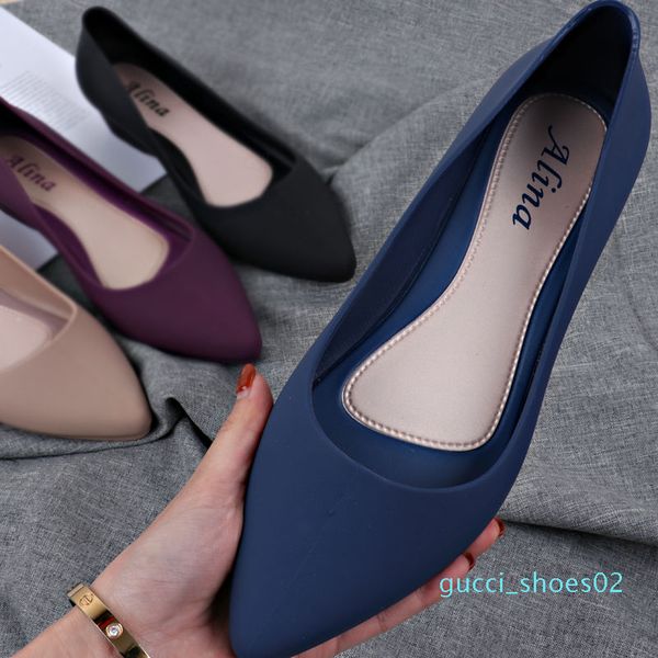 

пляжная обувь женщины желе сандалии лето остроконечные-схождение нескользкую на смола клинья сандалии дождь обувь размер 36 ~ 41 g02, Black