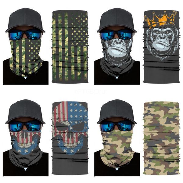 

9cpqt i can't breath magic sunscreen maskflag black lives face headgear skull scarf summer outdoor cycling bandanas skull scarf face#75, Blue;black