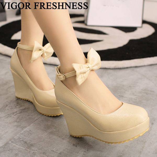 

бодрость свежесть женская обувь весна насосы боути сладкий женская обувь осень высокие каблуки 11 см платформа партия насосы my228, Black;white