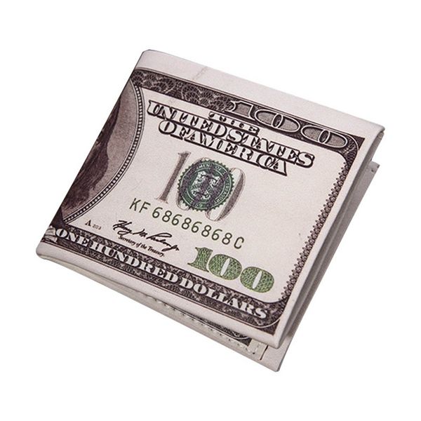 

1 шт складной доллар шаблон короткий бумажник женщины мужчины искусственная кожа клатч держатель карты кошелек смешные монеты бумажник карма, Red;black