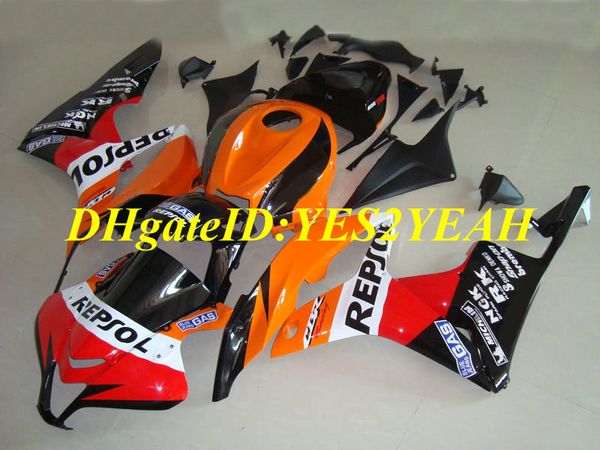 Kit carenatura moto per Honda CBR600RR 07 08 CBR 600RR F5 2007 2008 CBR600 ABS Set carenature rosso arancio nero + Regali HX30