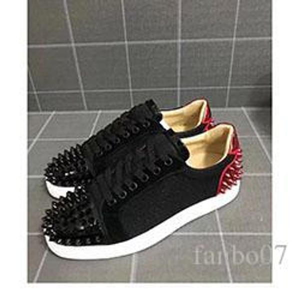 

designer sneakers red bottom spikes flat velours suede sneakers iron grey men trainers 100% real leather party shoes 1007132, Black