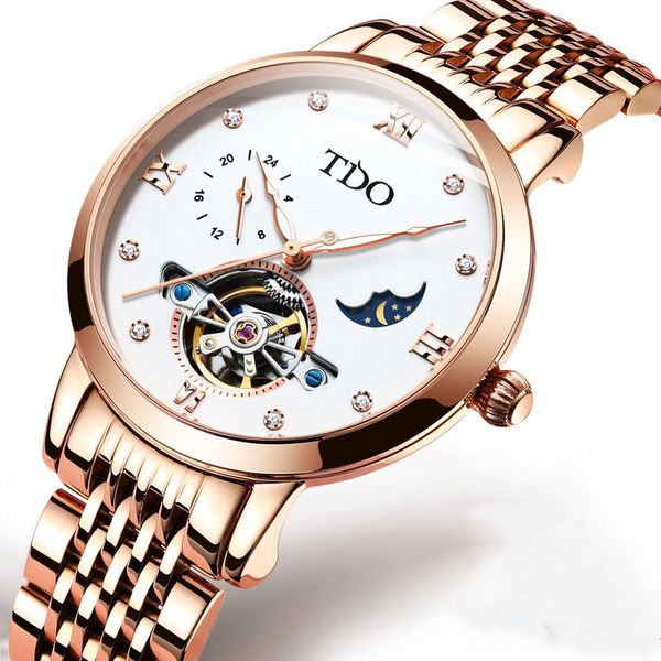 

женщины роскошные дизайнерские часы 36мм sapphire моды автоматические механические luminous для дам часы подарки 6019, Slivery;brown