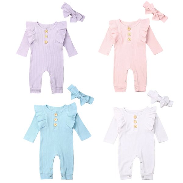 

newborn baby boy girl long sleeve romper jumpsuit overall knitted clothes outfit, Blue