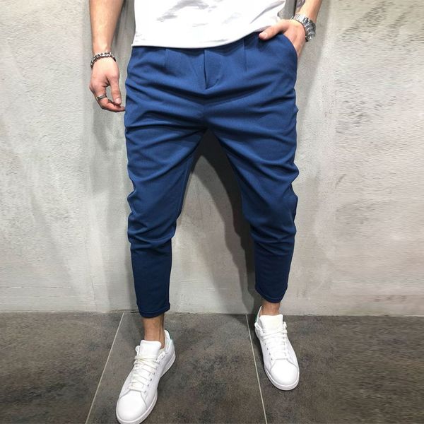 

long trousers pencil pants men long casual pant 5 color straight males fashion autumn streetwear pantalon hombre, Black