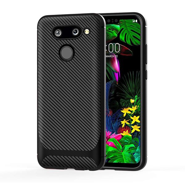 Para MOTO G7 Play / G7 Poder / Z4 Play / Nokia 4.1 / Nokia1 Plus / One Plus7 Pro Couro De Fibra De Carbono e Macio TPU Design Fácil Aderência Fino Caso Sensível Macio