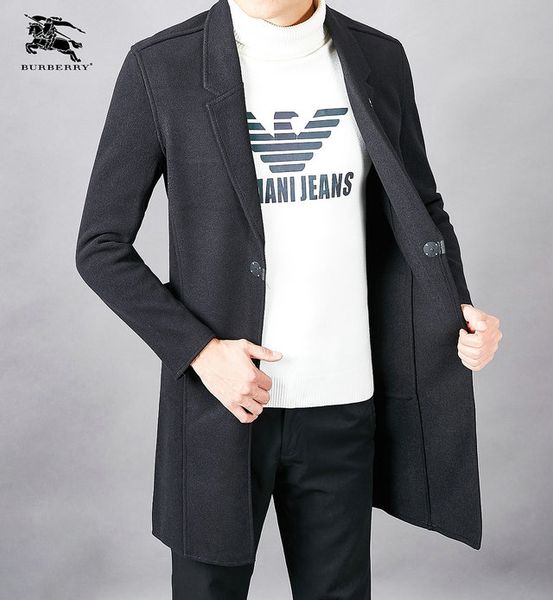 

burberri british brand coat mens designer woolen coat luxury slim trench coat casual parka fashion jacket long coats the new, Black