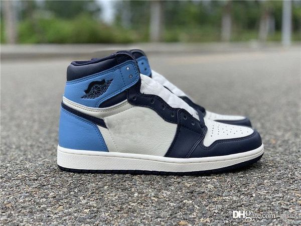 

Authentic air 5088jordan 1 high og ob idian retro man ba ektball hoe ail ob idian univer ity blue with box 555088 140 port
