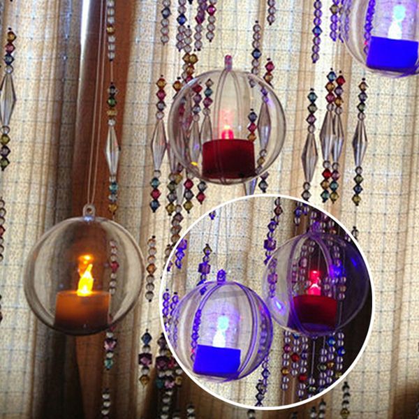

5pcs 4-8cm transparent hanging ball new for xmas tree bauble clear plastic home party christmas decorations gift craft