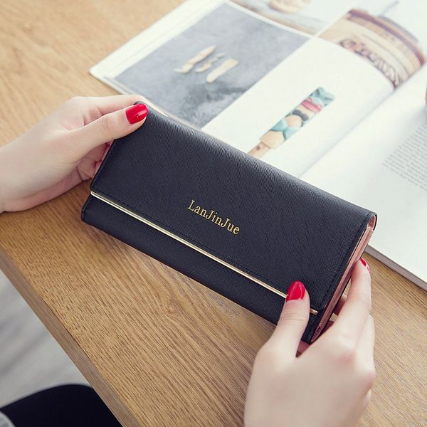 

women's wallet women purse portefeuille femme fashion long wallet female long design purse women coin purses ladies clutch, Red;black