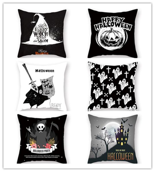 

explosion models simple fashion home halloween skull linen printing peach skin cushion pillow bed backrest sofa hug pillowcase