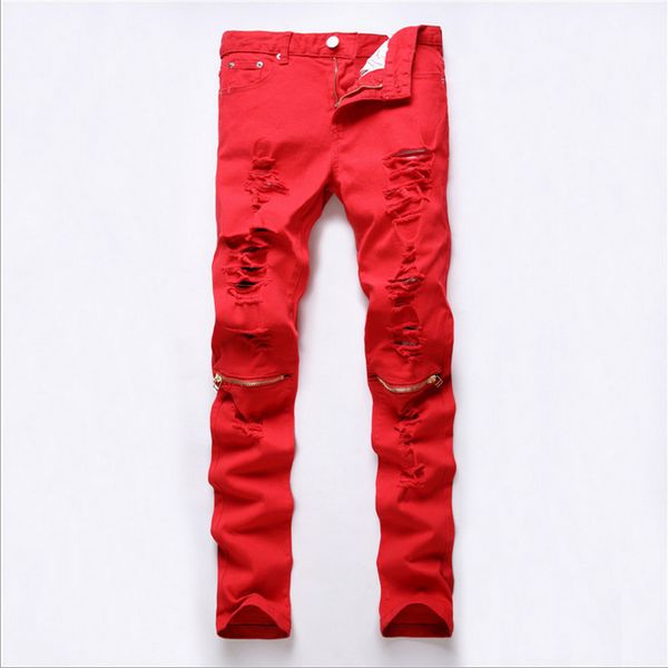 

european and american style foreign trade men's jeans elasticity cotton zipper men's trousers fashion amazon se, Blue